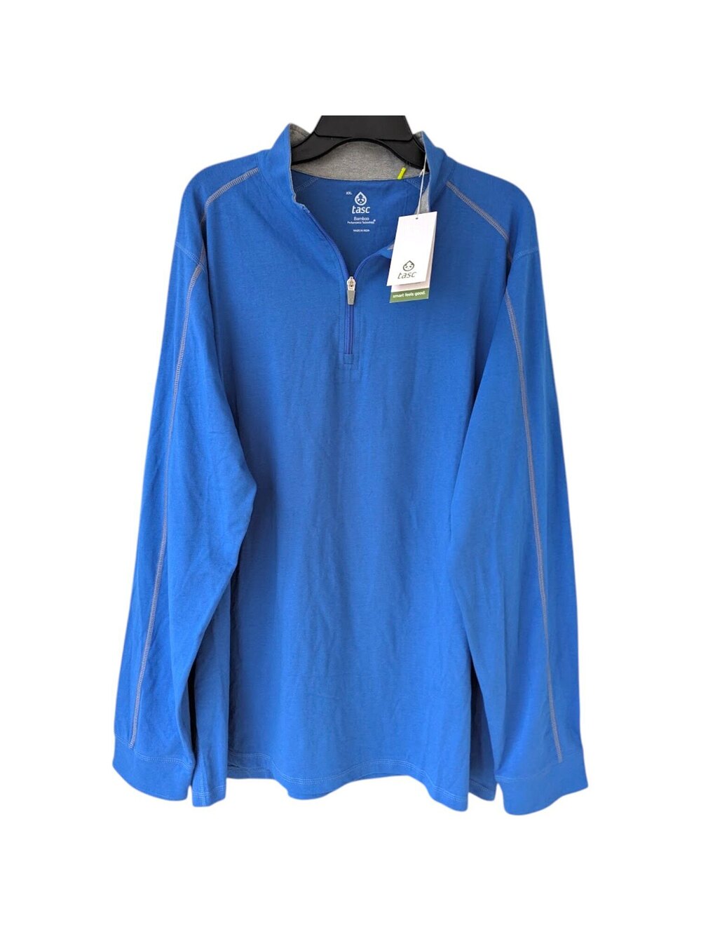 NWT Tasc Carrollton Quarter Zip Pullover Mens XXL Nautical Blue Bamboo 26x31 new